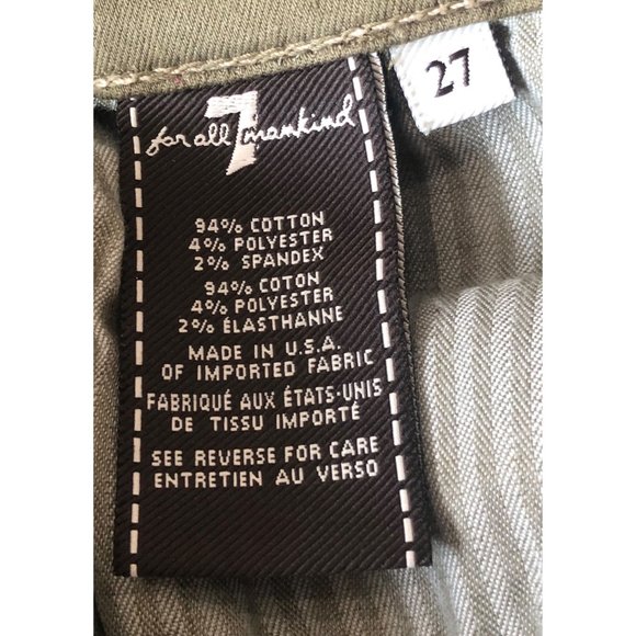 7 for All Mankind The Skinny Jeans in Olive Green - Picture 7 of 8